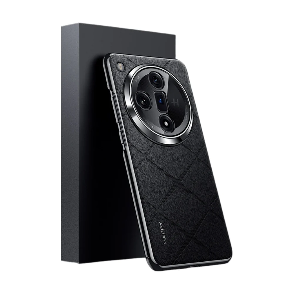OPPO Find X7/Ultra - Plain Leather PC Phone Case - Image 2