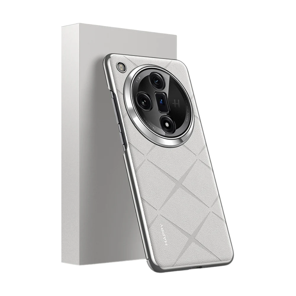 OPPO Find X7/Ultra - Plain Leather PC Phone Case - Image 4