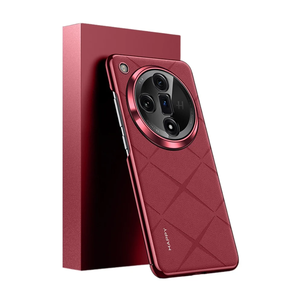 OPPO Find X7/Ultra - Plain Leather PC Phone Case - Image 5