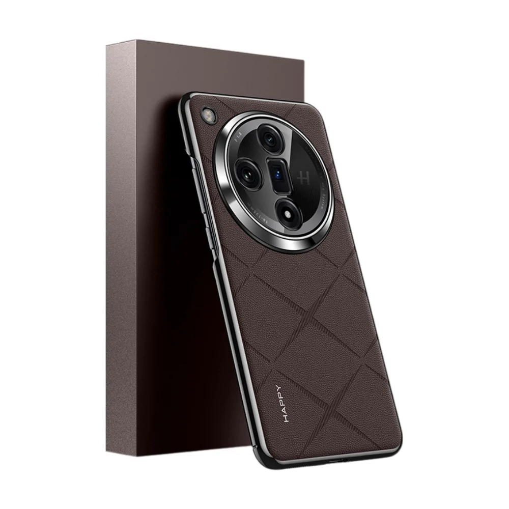 OPPO Find X7/Ultra - Plain Leather PC Phone Case - Image 6