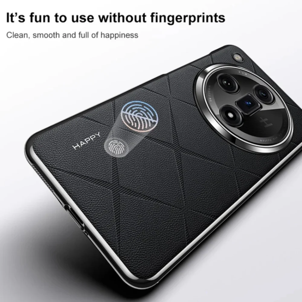 OPPO Find X7/Ultra - Plain Leather PC Phone Case - Image 9