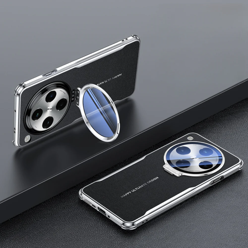 Oppo Find X8 Ultra/X8s Plus/X8s - Full Coverage Lens Stand Leather Material Shockproof Protective Case - Image 2