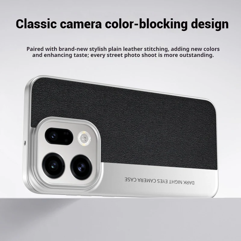 OPPO Find X9/Pro - Camera-Style Leather Texture Shockproof & Stylish Hard Shell - Image 2