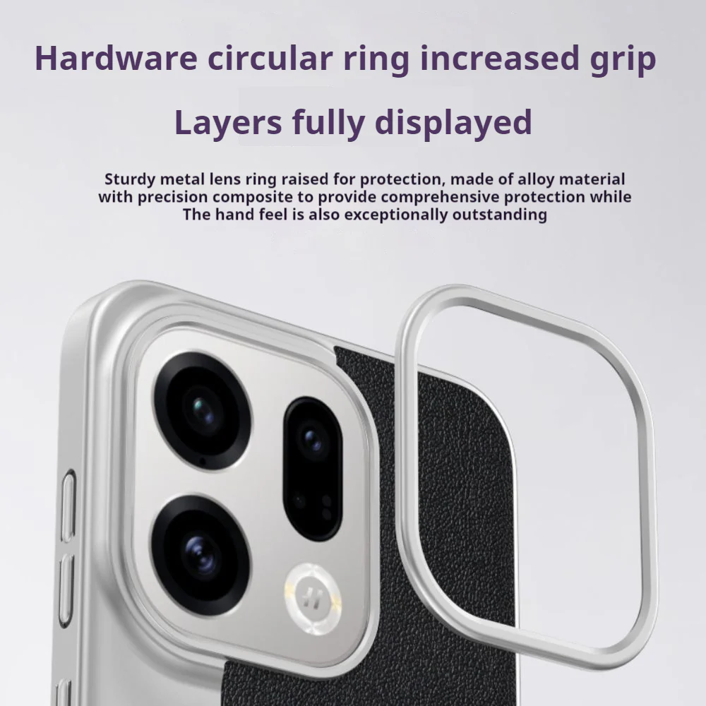OPPO Find X9/Pro - Camera-Style Leather Texture Shockproof & Stylish Hard Shell - Image 5