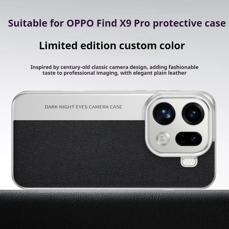 OPPO Find X9/Pro - Camera-Style Leather Texture Shockproof & Stylish Hard Shell - Image 6