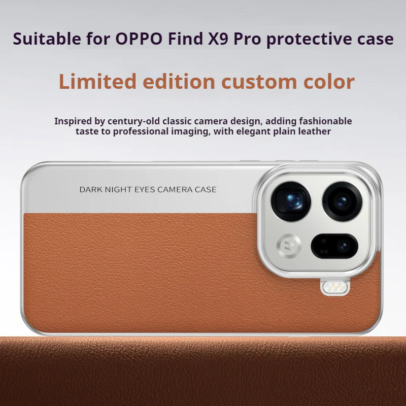 OPPO Find X9/Pro - Camera-Style Leather Texture Shockproof & Stylish Hard Shell - Image 7