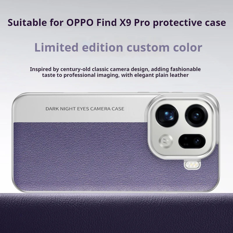 OPPO Find X9/Pro - Camera-Style Leather Texture Shockproof & Stylish Hard Shell - Image 8