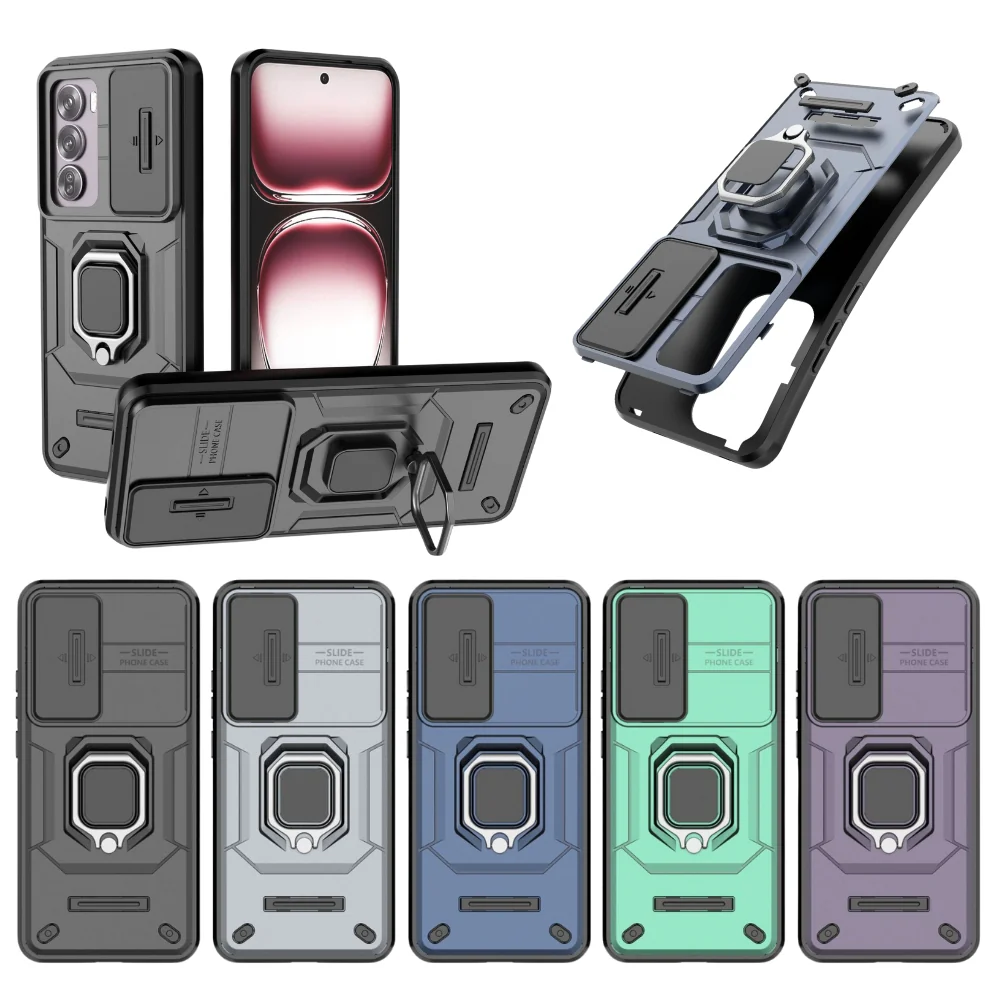 OPPO Reno 12 Pro 5G (CPH2629) - Battle Bear Lens Push Window Mechanics Series Case With Finger Ring Stand - Image 2