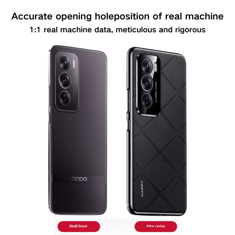 OPPO Reno12/Pro - Plain Leather PC Phone Case - Image 11