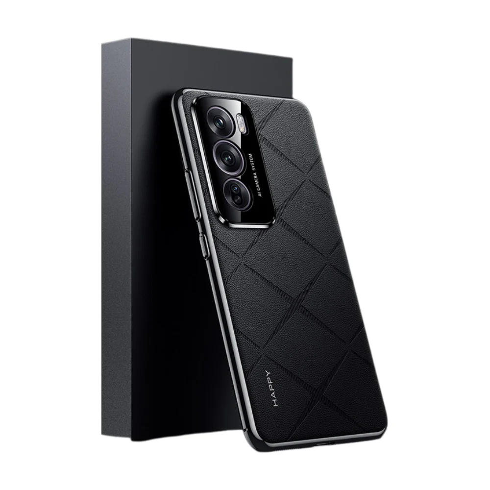 OPPO Reno12/Pro - Plain Leather PC Phone Case - Image 2