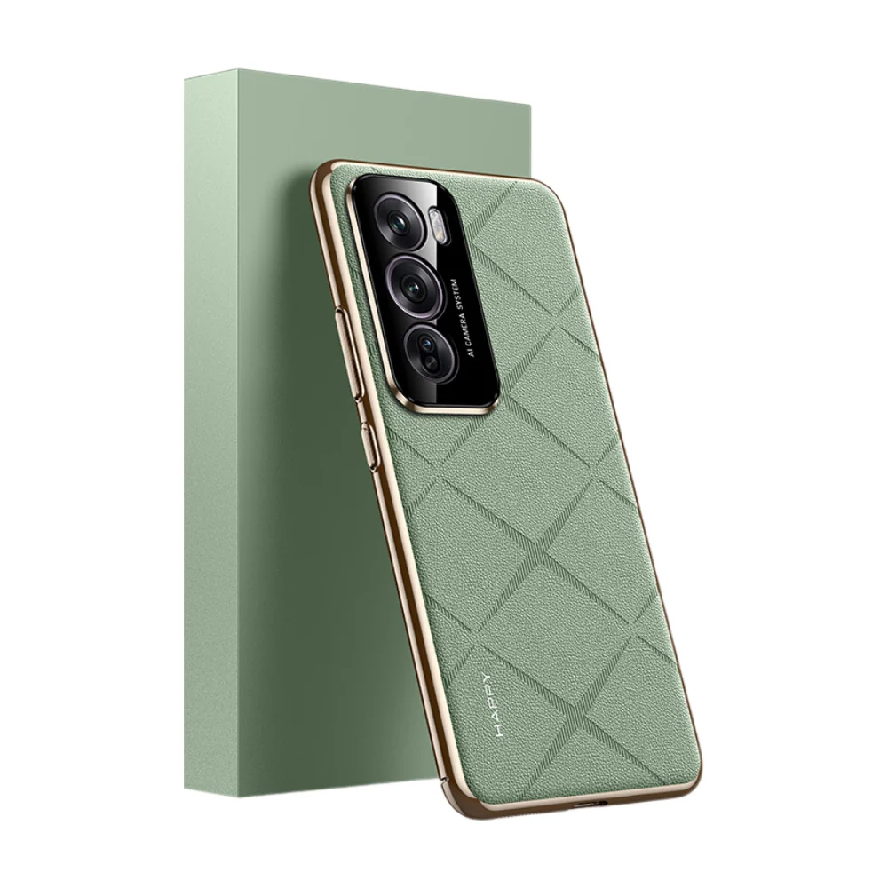 OPPO Reno12/Pro - Plain Leather PC Phone Case - Image 3