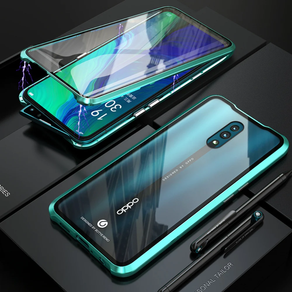 OPPO Reno11/Pro/F - Magnetic Transparent Tempered Glass Shockproof Case - Image 3