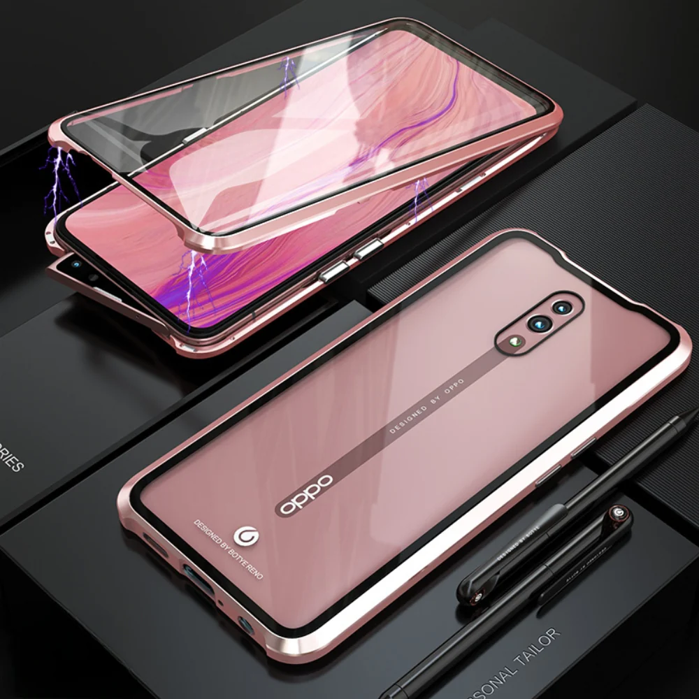 OPPO Reno11/Pro/F - Magnetic Transparent Tempered Glass Shockproof Case - Image 5