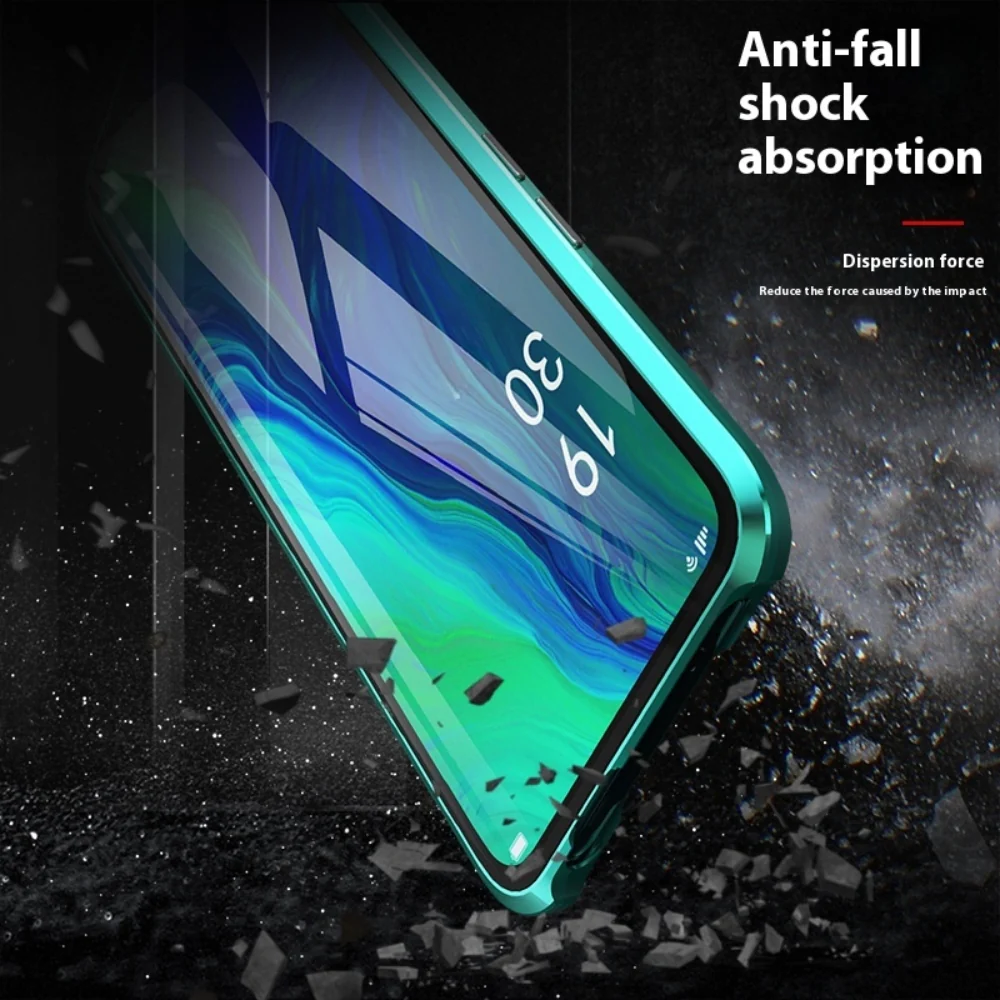 OPPO Reno11/Pro/F - Magnetic Transparent Tempered Glass Shockproof Case - Image 9