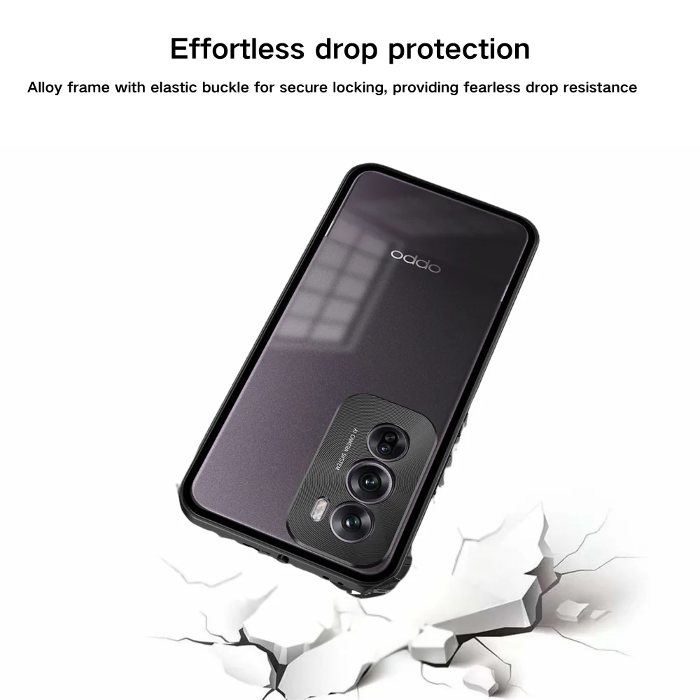 OPPO Reno12/Pro/12 F 4G/5G - Metal Frame Shockproof Frosted Phone Case - Image 10