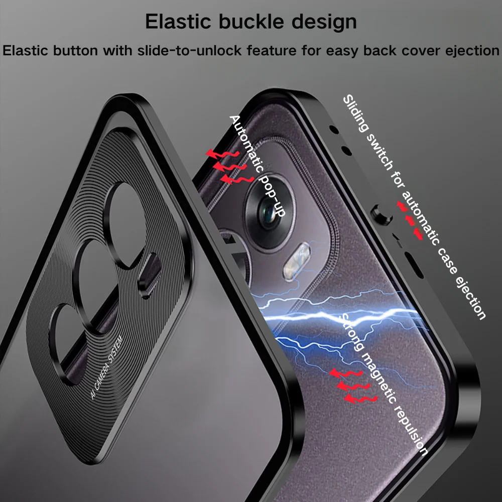 OPPO Reno12/Pro/12 F 4G/5G - Metal Frame Shockproof Frosted Phone Case - Image 8