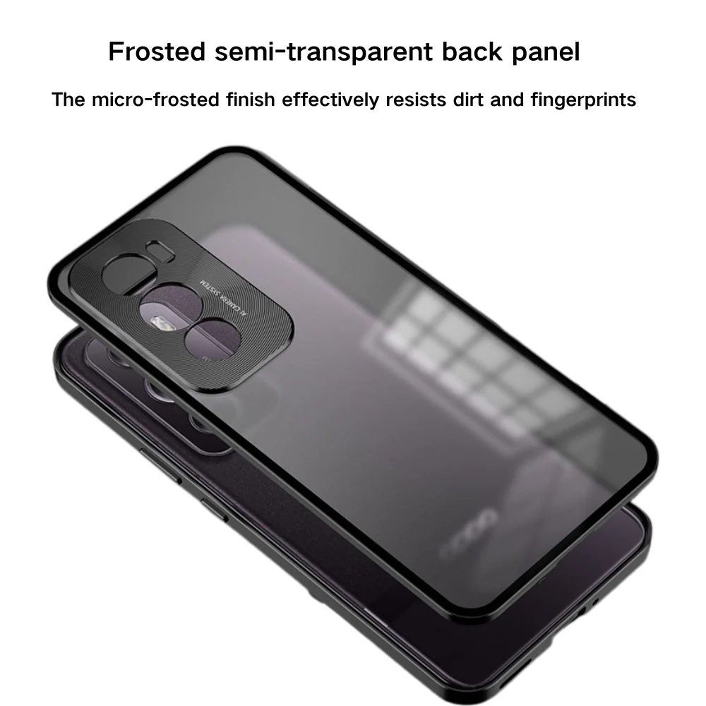 OPPO Reno12/Pro/12 F 4G/5G - Metal Frame Shockproof Frosted Phone Case - Image 9