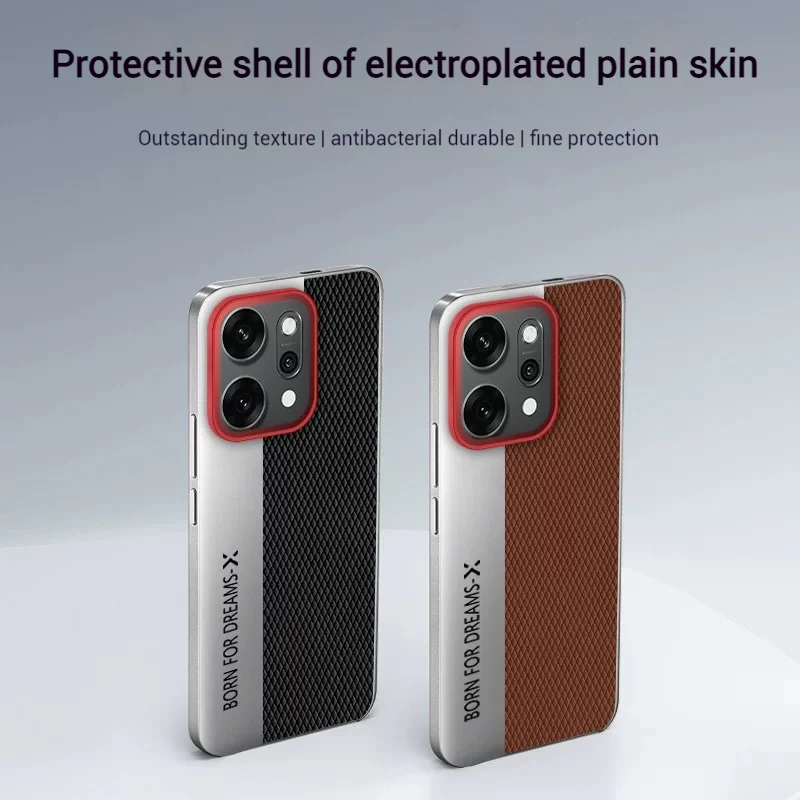 OPPO Reno14 & Pro - Business Full-Cover Metal Frame Leather Fashion Case - Image 2