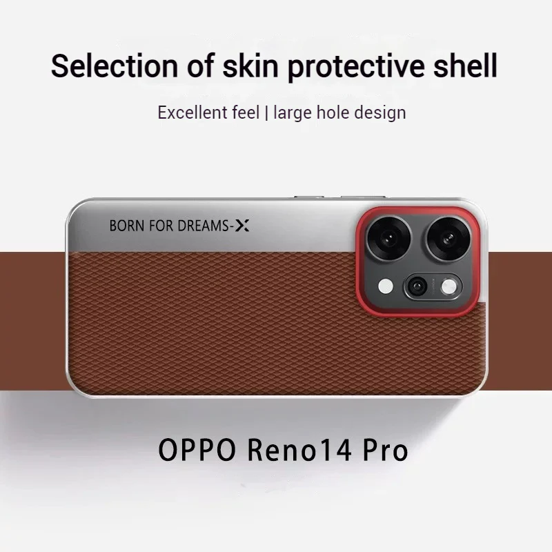 OPPO Reno14 & Pro - Business Full-Cover Metal Frame Leather Fashion Case - Image 6