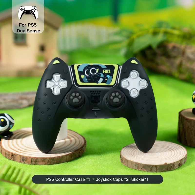 PlayStation PS5 DualSense Cat Kid-Friendly Silicone Anti-Slip Sticker Controller Protective Case