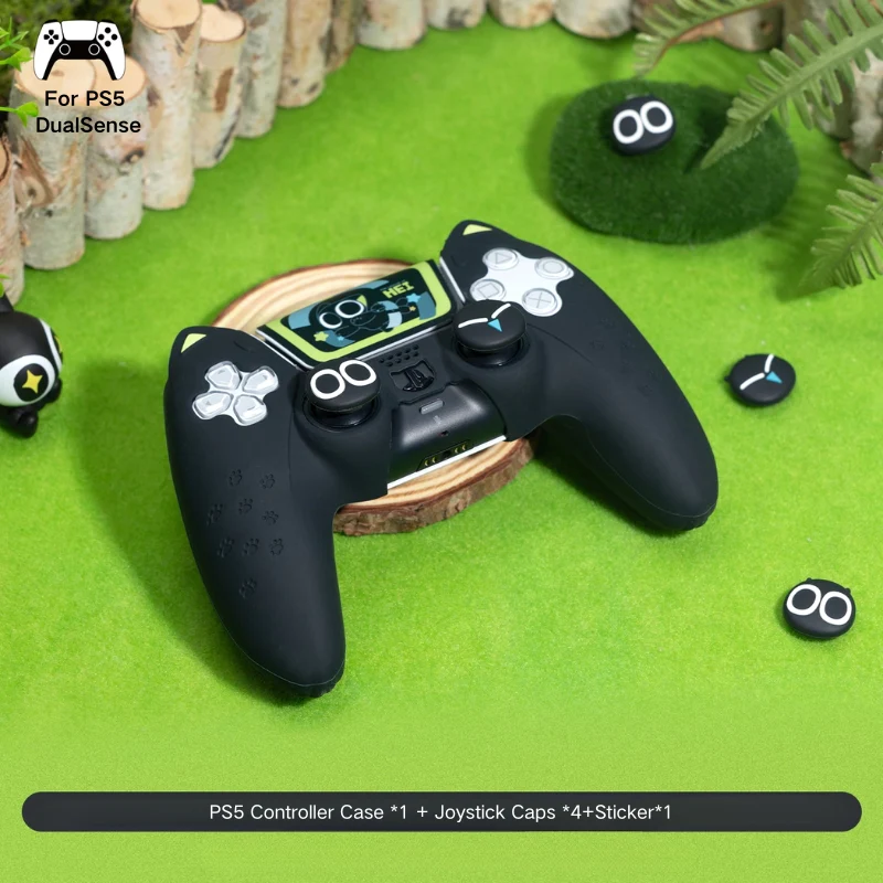 PlayStation PS5 DualSense Cat Kid-Friendly Silicone Anti-Slip Sticker Controller Protective Case - Image 2