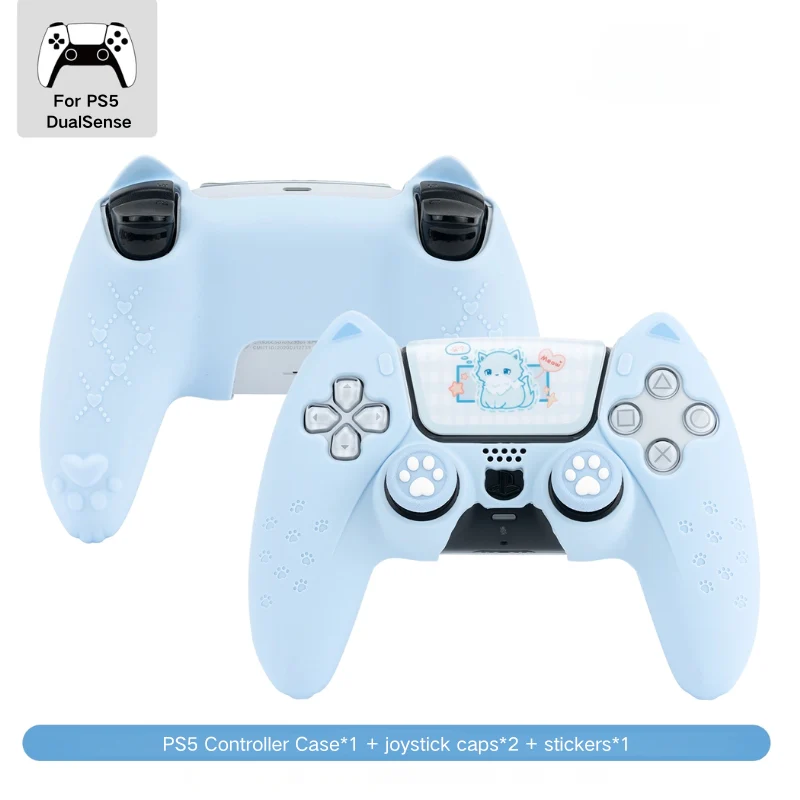 PlayStation PS5 DualSense Cat Kid-Friendly Silicone Anti-Slip Sticker Controller Protective Case - Image 3