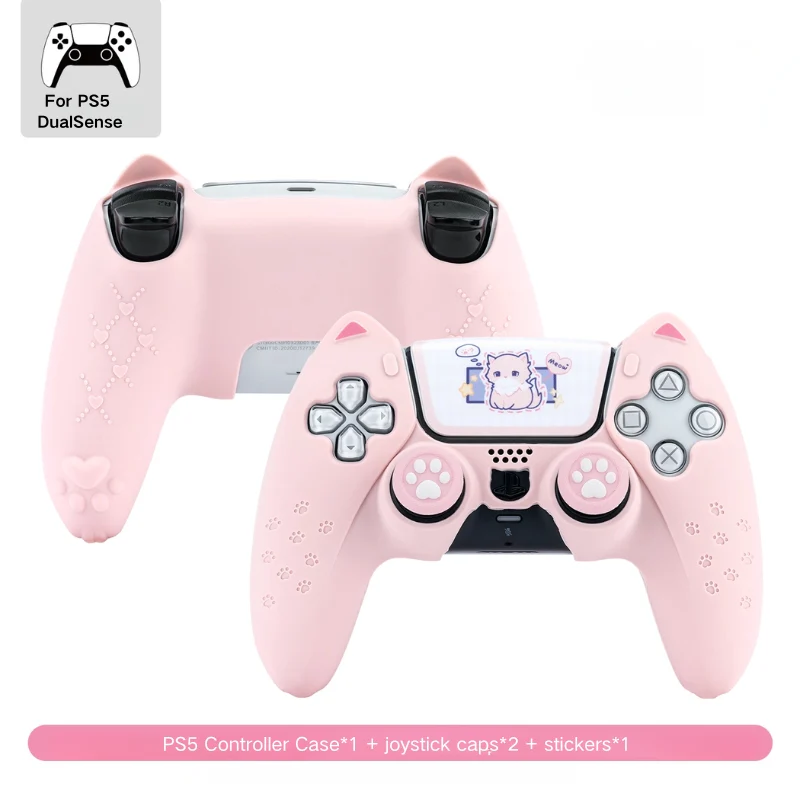 PlayStation PS5 DualSense Cat Kid-Friendly Silicone Anti-Slip Sticker Controller Protective Case - Image 4