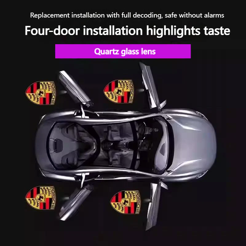 Porsche Custom Dedicated Car Door Welcome Lights & LED Projector for Cayenne, Macan, Panamera, 911, Taycan, Boxster - Image 3