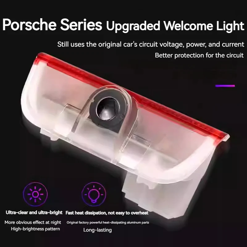 Porsche Custom Dedicated Car Door Welcome Lights & LED Projector for Cayenne, Macan, Panamera, 911, Taycan, Boxster - Image 4