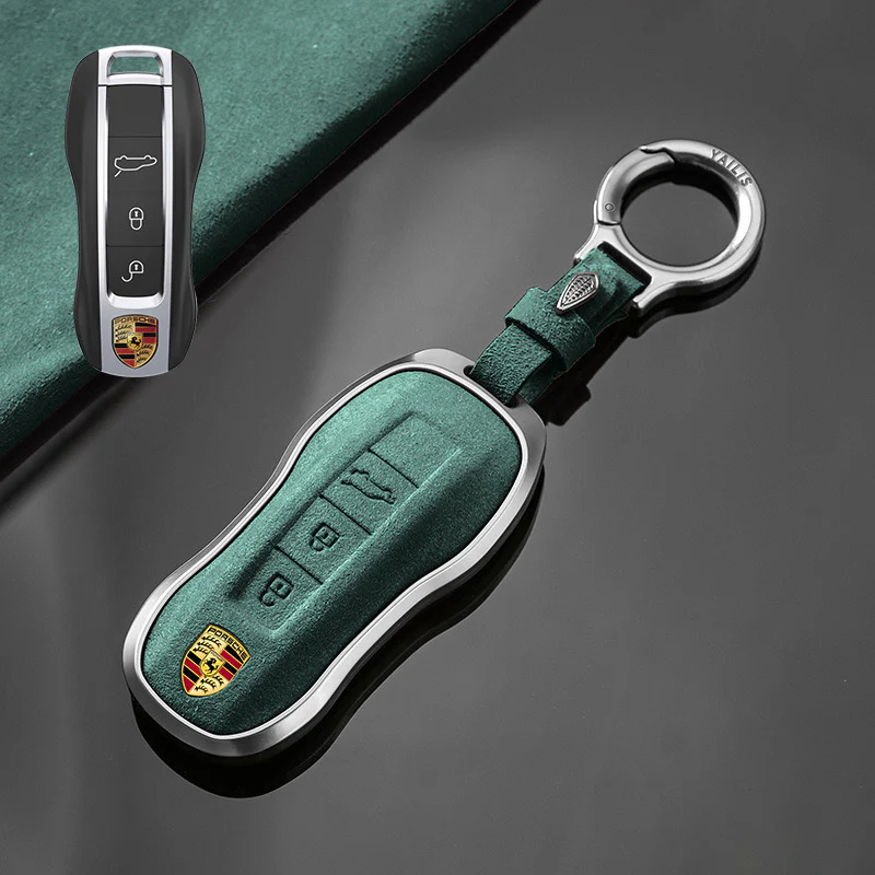 Porsche Luxury Suede Car Key Fob Case Cover For Macan, Cayenne, 911, Panamera, 718, Taycan, 992 - Image 10