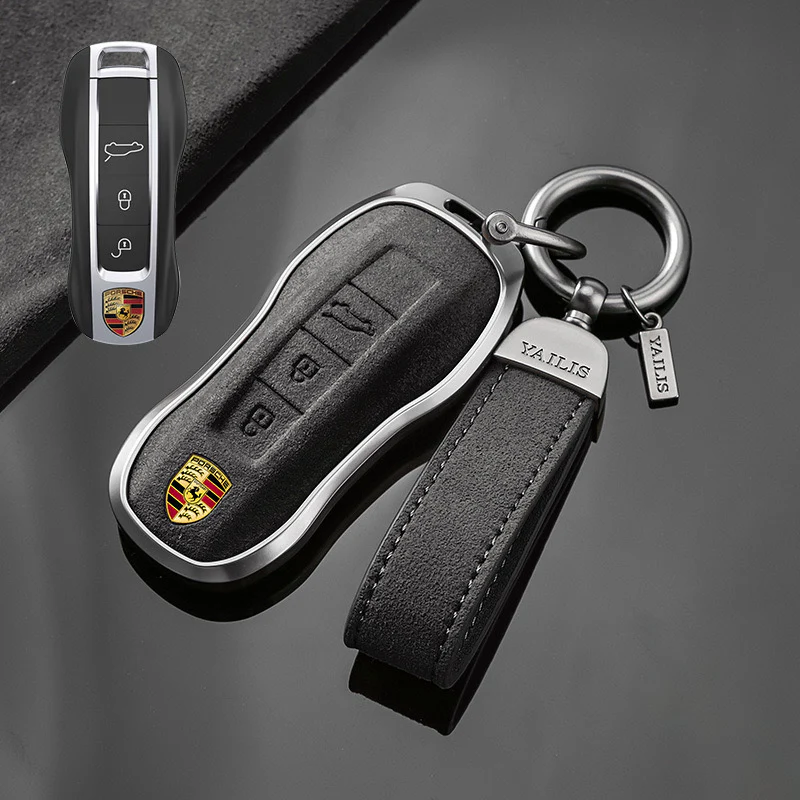 Porsche Luxury Suede Car Key Fob Case Cover For Macan, Cayenne, 911, Panamera, 718, Taycan, 992 - Image 11
