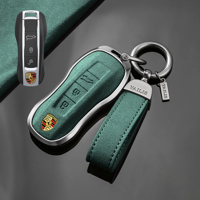 Porsche Luxury Suede Car Key Fob Case Cover For Macan, Cayenne, 911, Panamera, 718, Taycan, 992 - Image 12