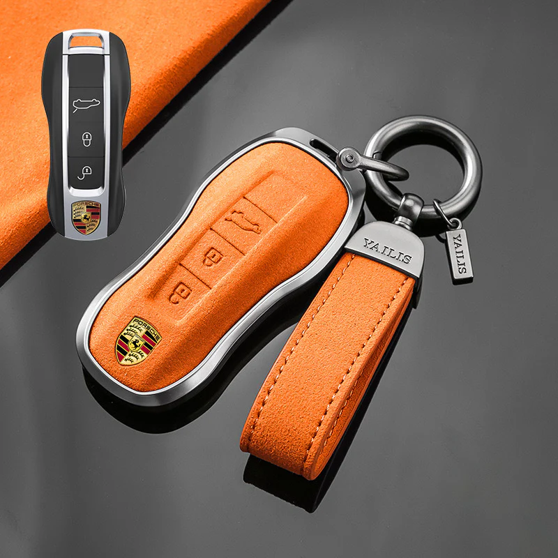 Porsche Luxury Suede Car Key Fob Case Cover For Macan, Cayenne, 911, Panamera, 718, Taycan, 992 - Image 13