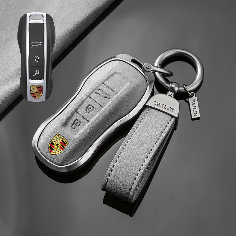 Porsche Luxury Suede Car Key Fob Case Cover For Macan, Cayenne, 911, Panamera, 718, Taycan, 992 - Image 14
