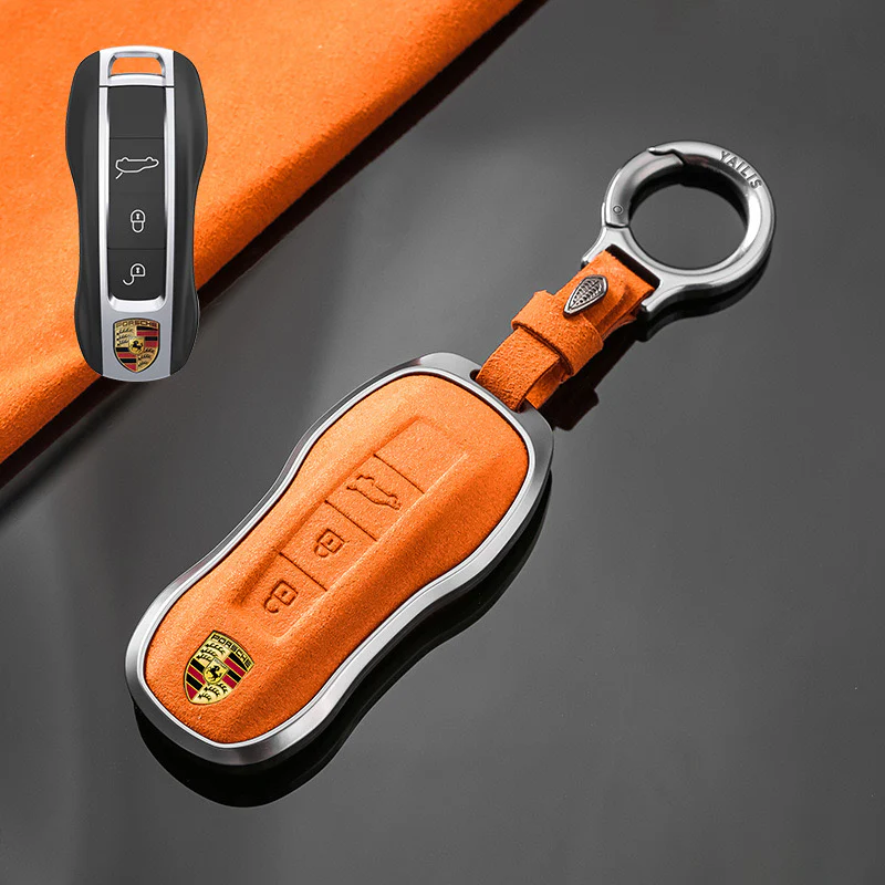 Porsche Luxury Suede Car Key Fob Case Cover For Macan, Cayenne, 911, Panamera, 718, Taycan, 992 - Image 7