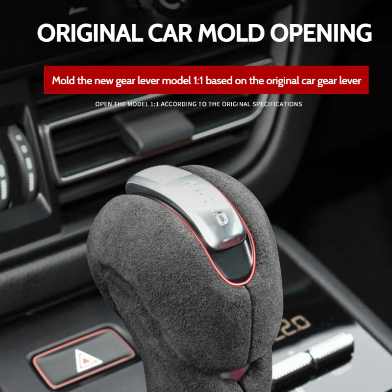 Porsche Macan Suede Gear Shift Knob Cover – Nano Adhesive Interior Trim Protection For Porsche Macan, Panamera, 718, 911, Cayman, and Boxster - Image 2