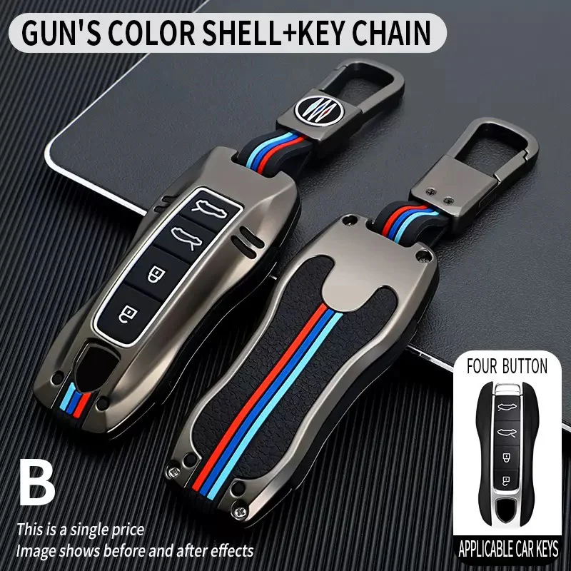 Porsche Metal Shell & Soft Silicone Full Protection Car Key Fob Case Cover For Cayenne, Panamera, 911 - Image 12