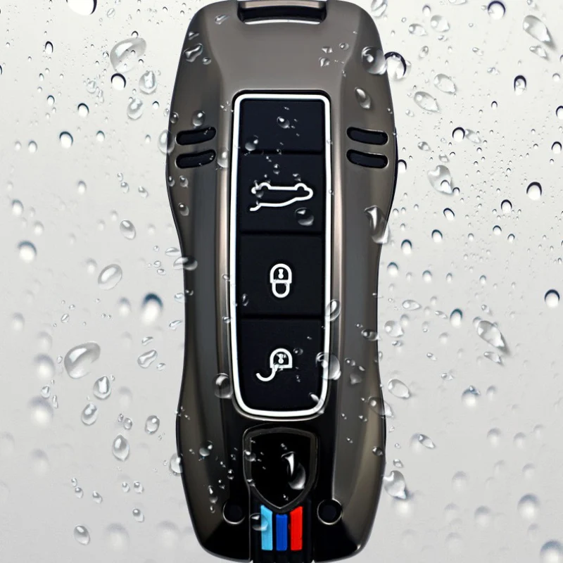 Porsche Metal Shell & Soft Silicone Full Protection Car Key Fob Case Cover For Cayenne, Panamera, 911 - Image 6