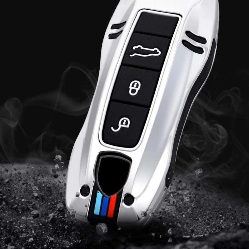 Porsche Metal Shell & Soft Silicone Full Protection Car Key Fob Case Cover For Cayenne, Panamera, 911 - Image 8