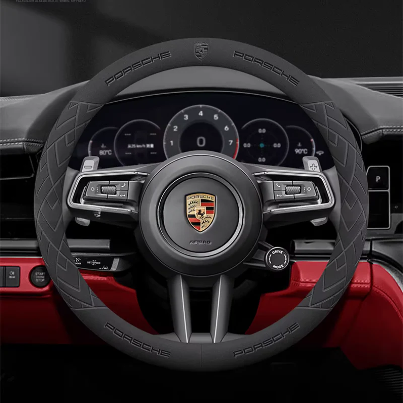 Porsche Premium Suede Steering Wheel Cover for Cayenne 718 Panamera 911 Macan - Image 10