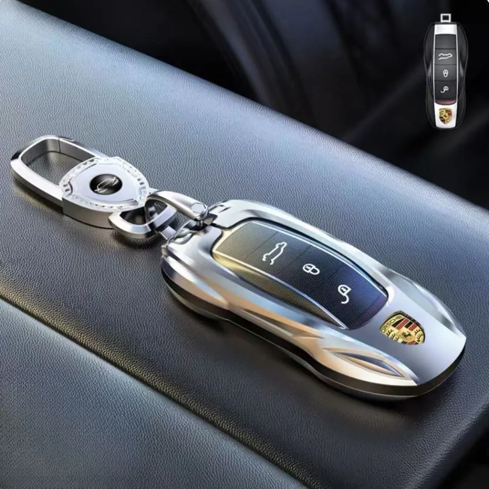 Porsche Stylish Metal Car Key Fob Case Cover For Cayenne, Macan, Panamera, Taycan, 718, 911 - Image 10