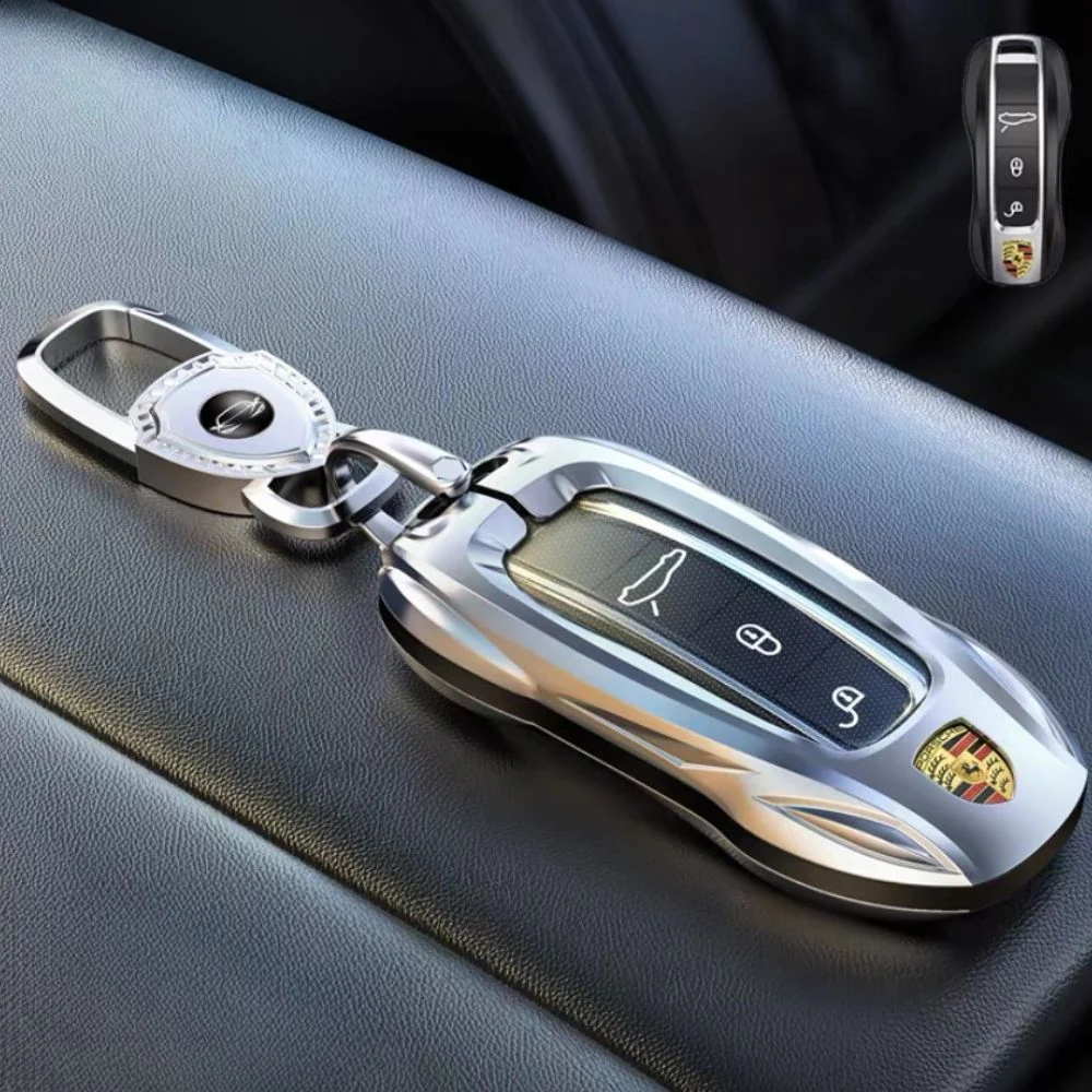 Porsche Stylish Metal Car Key Fob Case Cover For Cayenne, Macan, Panamera, Taycan, 718, 911 - Image 12