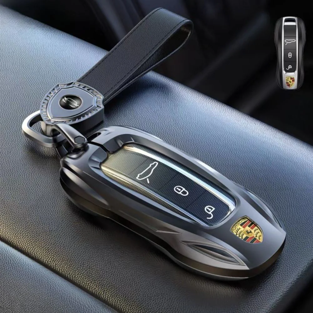 Porsche Stylish Metal Car Key Fob Case Cover For Cayenne, Macan, Panamera, Taycan, 718, 911 - Image 13