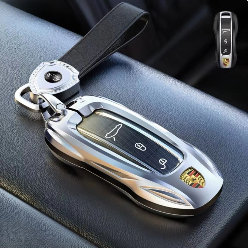 Porsche Stylish Metal Car Key Fob Case Cover For Cayenne, Macan, Panamera, Taycan, 718, 911 - Image 14