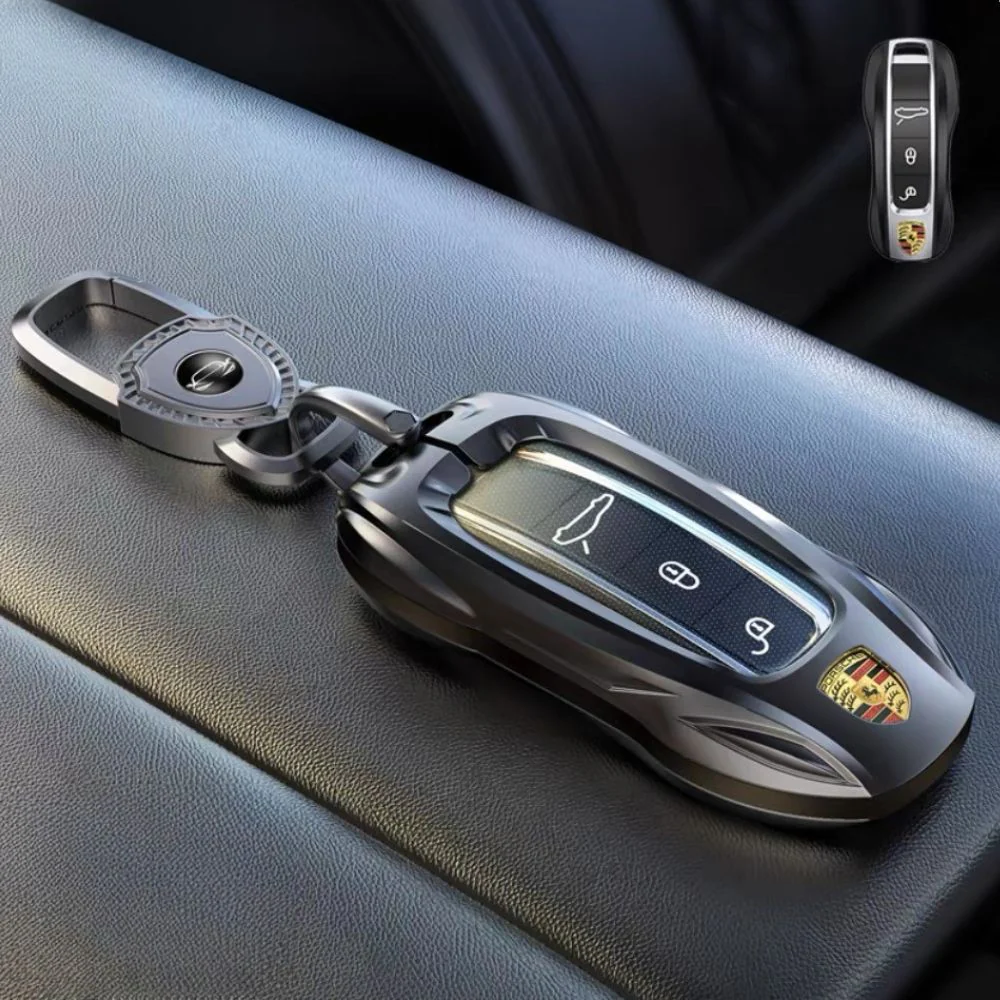 Porsche Stylish Metal Car Key Fob Case Cover For Cayenne, Macan, Panamera, Taycan, 718, 911 - Image 15
