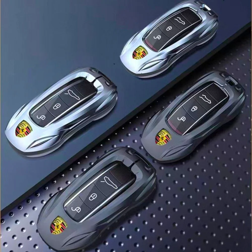 Porsche Stylish Metal Car Key Fob Case Cover For Cayenne, Macan, Panamera, Taycan, 718, 911 - Image 4