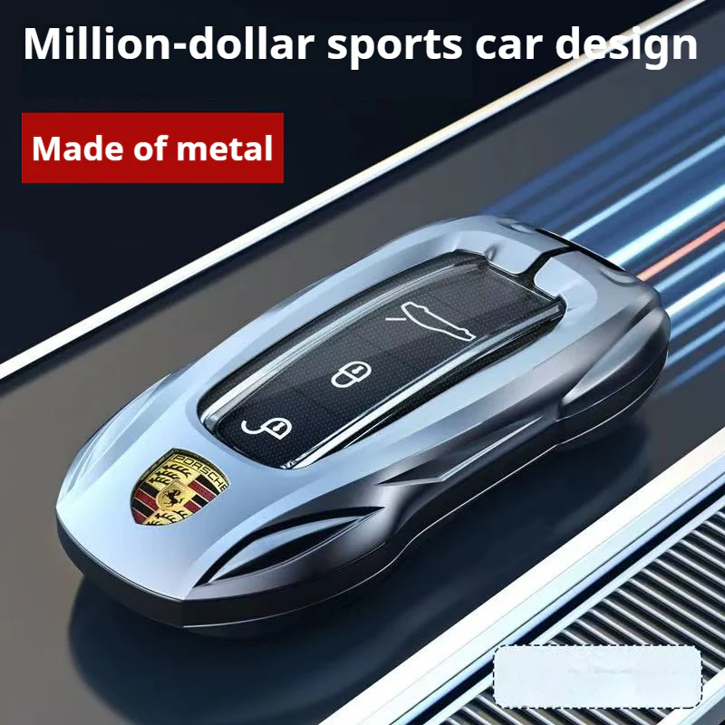 Porsche Stylish Metal Car Key Fob Case Cover For Cayenne, Macan, Panamera, Taycan, 718, 911 - Image 5