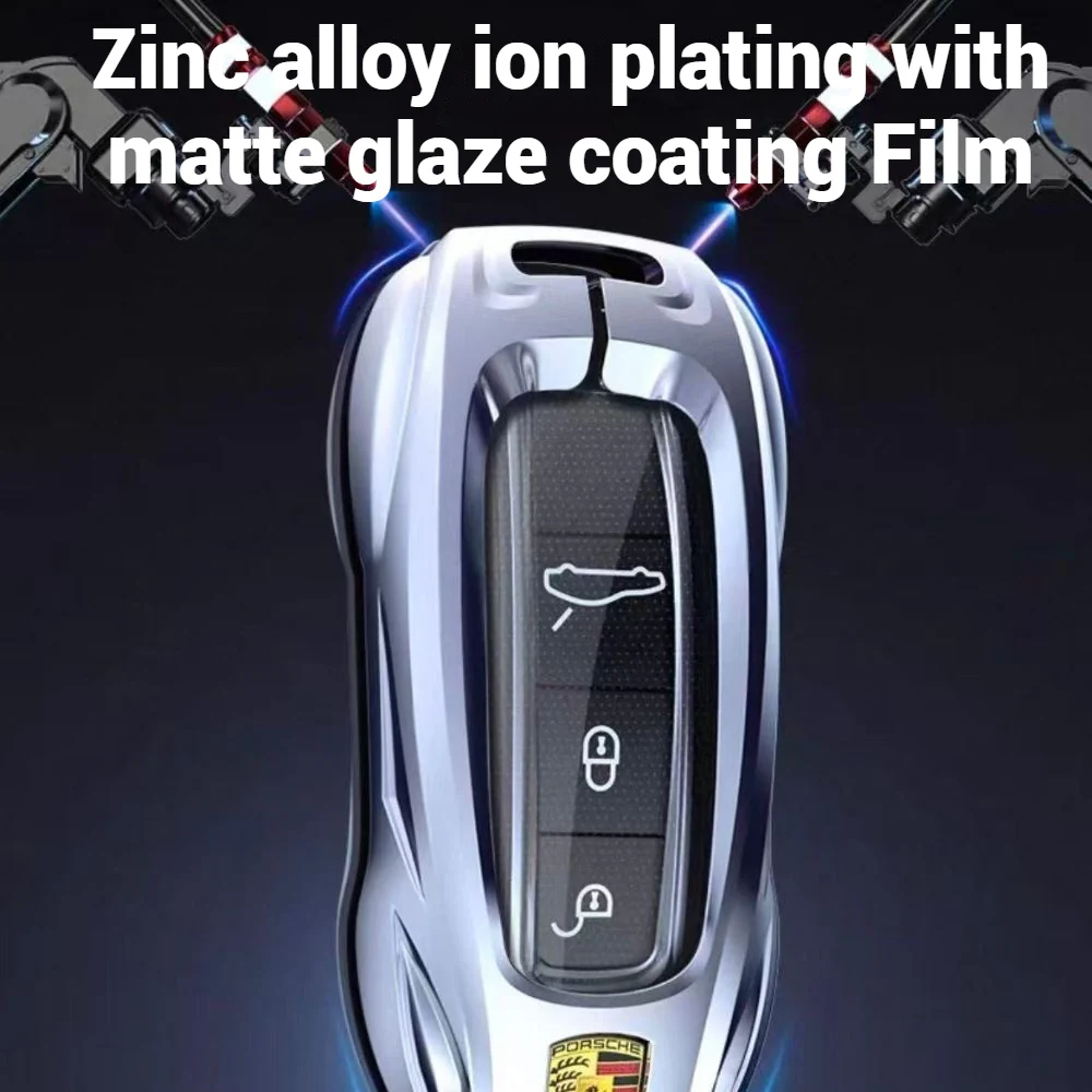 Porsche Stylish Metal Car Key Fob Case Cover For Cayenne, Macan, Panamera, Taycan, 718, 911 - Image 6