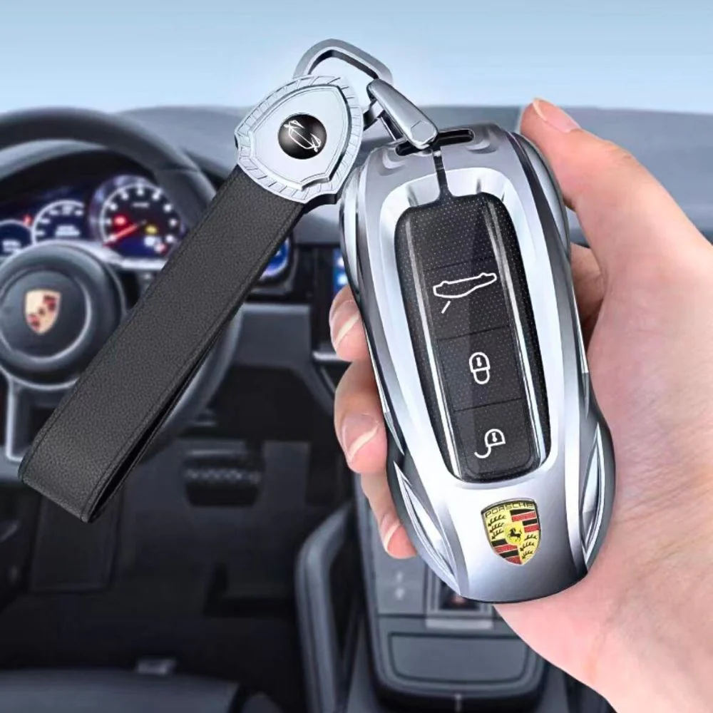 Porsche Stylish Metal Car Key Fob Case Cover For Cayenne, Macan, Panamera, Taycan, 718, 911 - Image 7