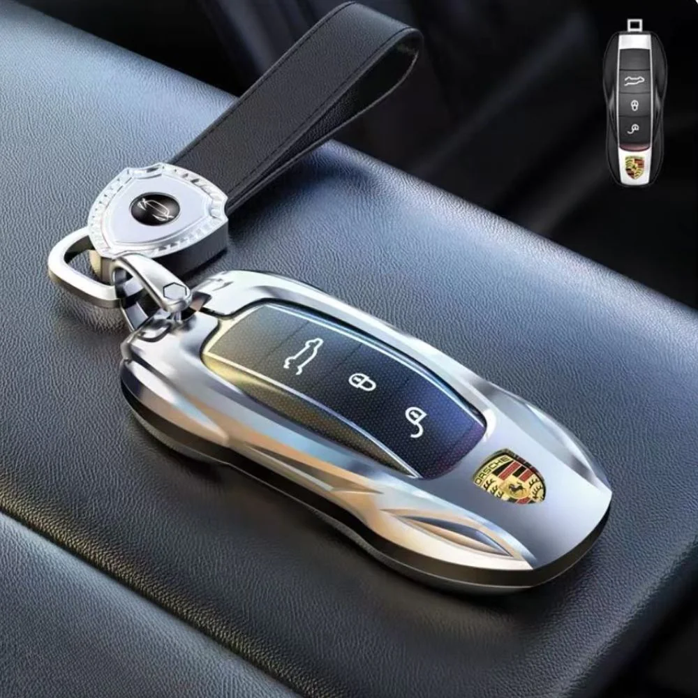 Porsche Stylish Metal Car Key Fob Case Cover For Cayenne, Macan, Panamera, Taycan, 718, 911 - Image 8